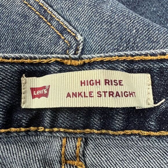 Levis High Rise Ankle Straight Raw Hem Jeans Girls 16 Adjustable Waist band - Picture 3 of 8